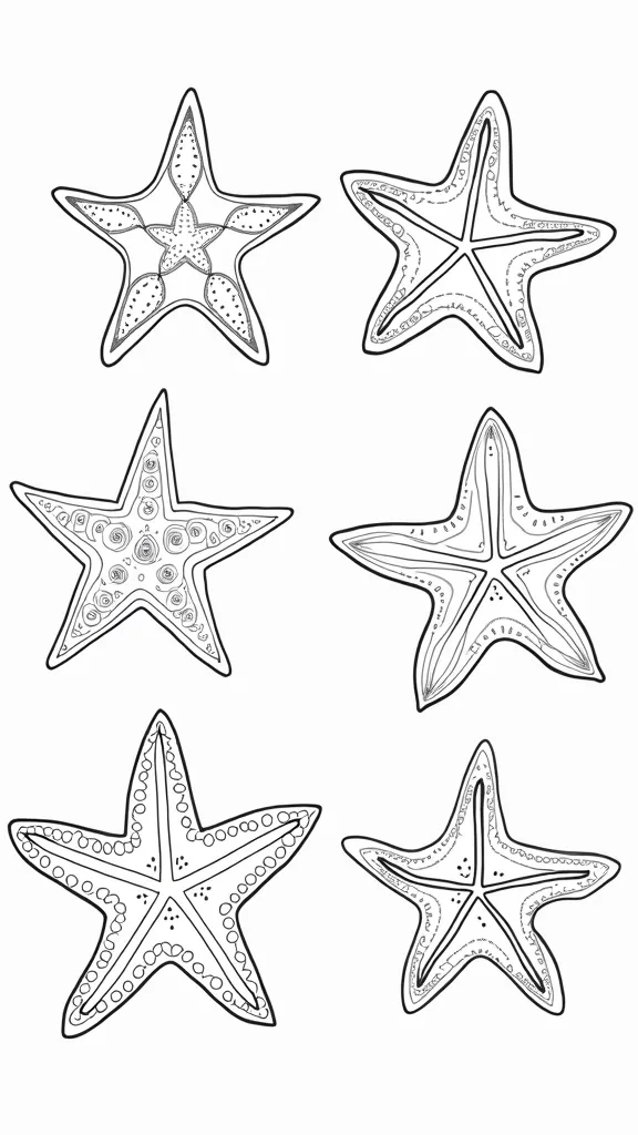 Páginas para colorear de estrellas de mar